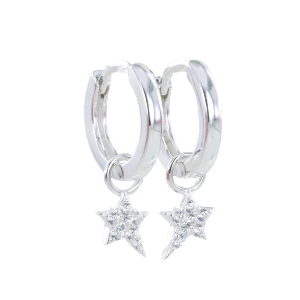 Silver cubic zirconia sales hoop earrings