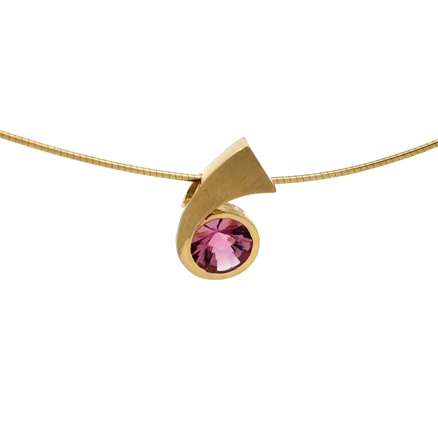 18ct yellow gold rubelite necklace Pendant Cede   