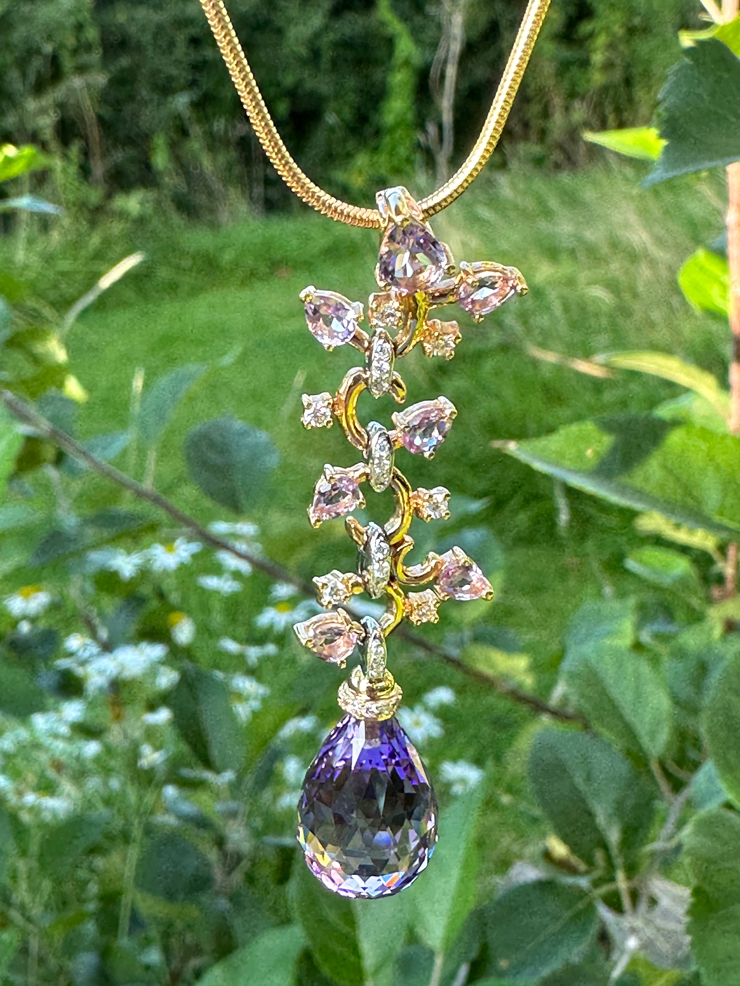 Rose gold hot sale amethyst necklace