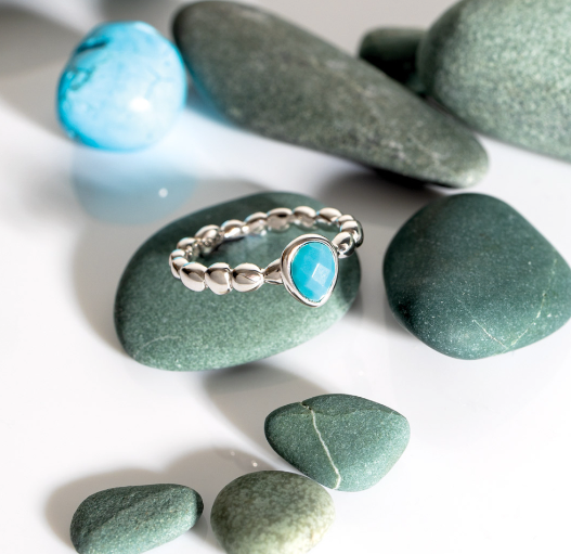 Coast Pebble Azure Gemstone Ring ring Kit Heath   