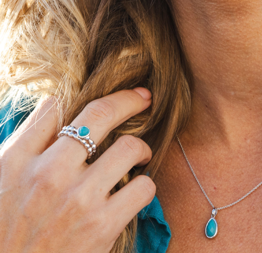 Coast Pebble Azure Gemstone Ring ring Kit Heath   