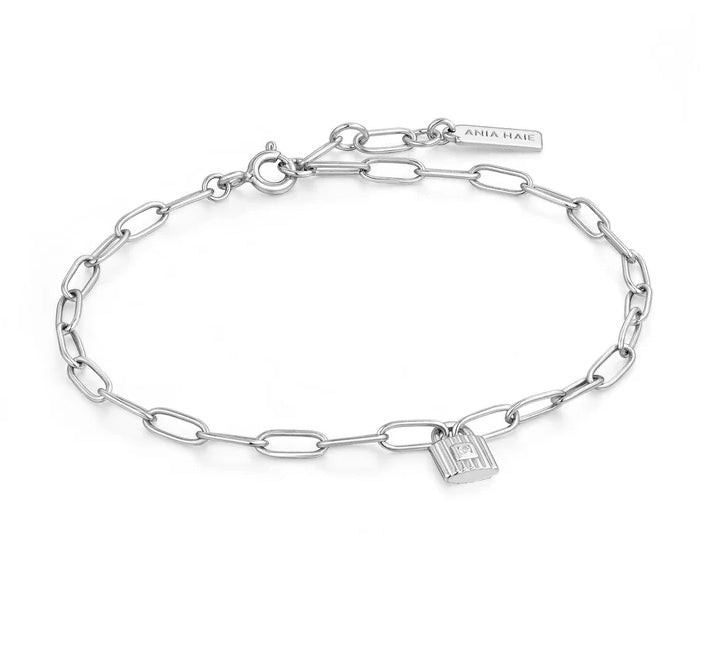 Silver link Chain Padlock Bracelet bracelet Ania Haie