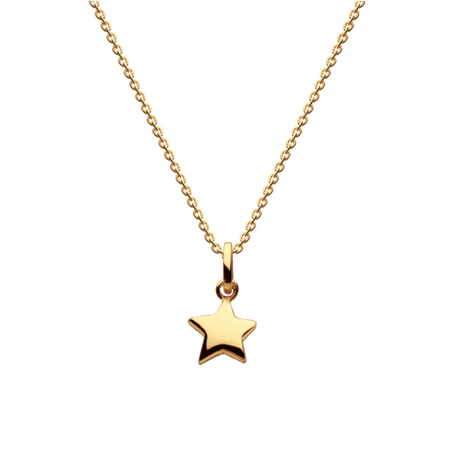 Dainty Gold Plate Solid Star 18" Necklace Necklace DEW   