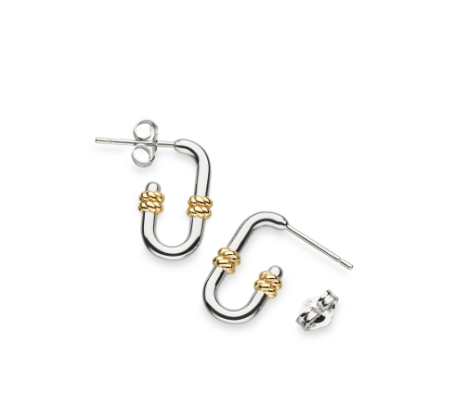 Marina Rope Bar Link Golden Stud Hoop Earrings Earrings Kit Heath   