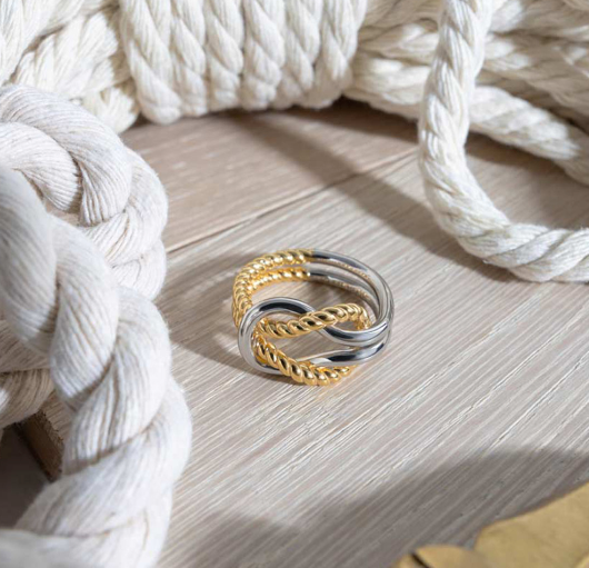 Marina Rope Knot Golden Ring Ring Kit Heath   