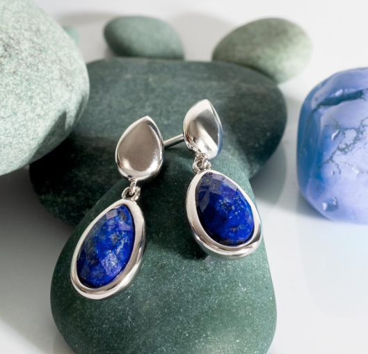 Pebble Azure Duo Droplet Stud Drop Earrings Earrings Kit Heath   