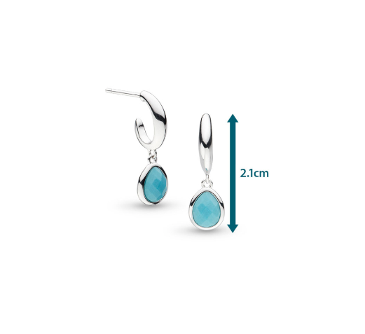 Pebble Azure Gemstone Hoop Drop Earrings Earrings Kit Heath   