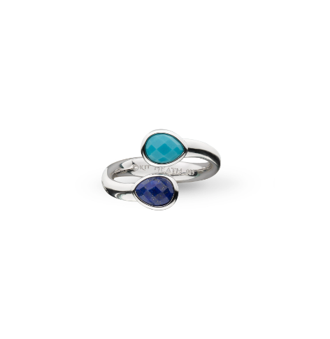 Pebble Azure Gemstone Open Crossover Ring ring Kit Heath   