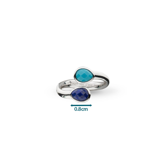 Pebble Azure Gemstone Open Crossover Ring ring Kit Heath   