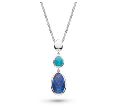 Pebble Azure Gemstone Trio Droplet Necklace Necklace Kit Heath   