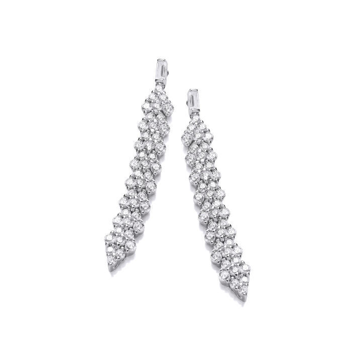 The Glam and Glitz Silver Drop Earrings Earrings Cavendish French   