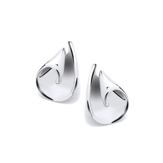 Silver Folding Chocolate Curl Earrings Earrings Cavendish French   