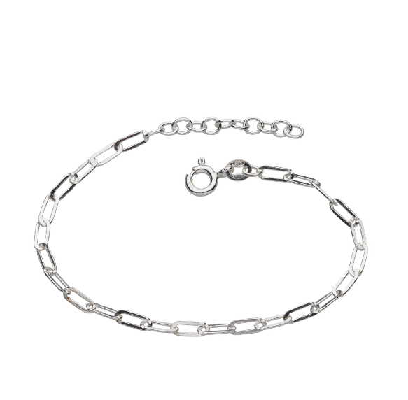 Silver Paperclip Link Chain Bracelet Bracelet DEW   