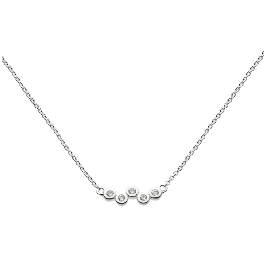 Silver cubic zirconia stone set Scatter Necklet. Necklace DEW   