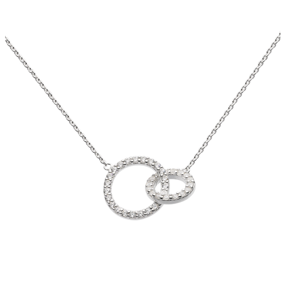 Silver sparkly interlocking circles necklace Necklace DEW   