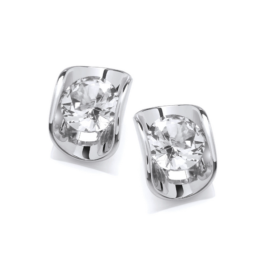 The Modern Curve Cubic Zirconia earrings Earrings Cavendish French   