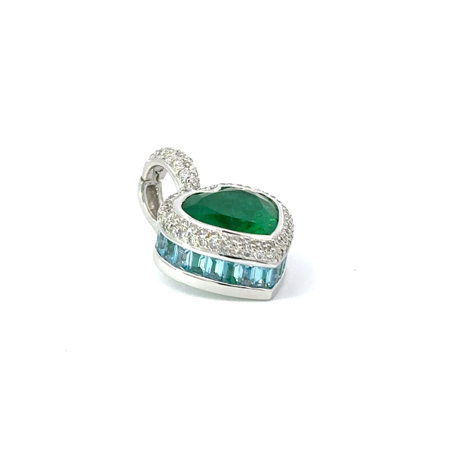 A Beautiful 4.20ct Emerald heart and Diamond attachment pendant Pendant Buchwald