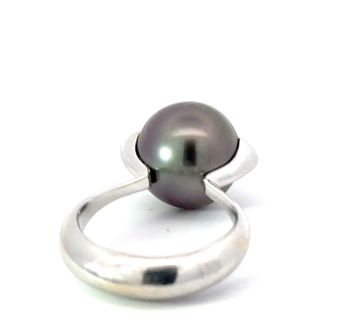 18ct white gold tahitian pearl and diamond ring Ring Gellner