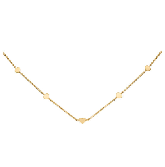 Gold Plate silver Heart Station 18" Necklace Necklace DEW   