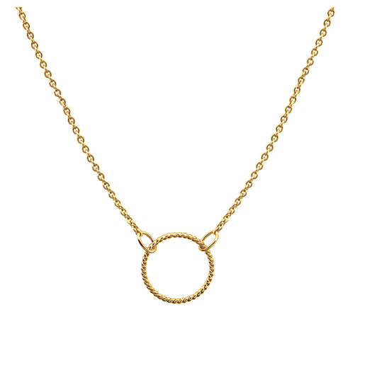 Gold Plated silver Open Circle Rope Twist 18" Necklet Necklace DEW   