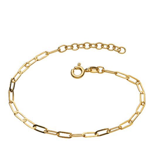 Gold plated silver Paperclip Link Chain Bracelet Bracelet DEW   