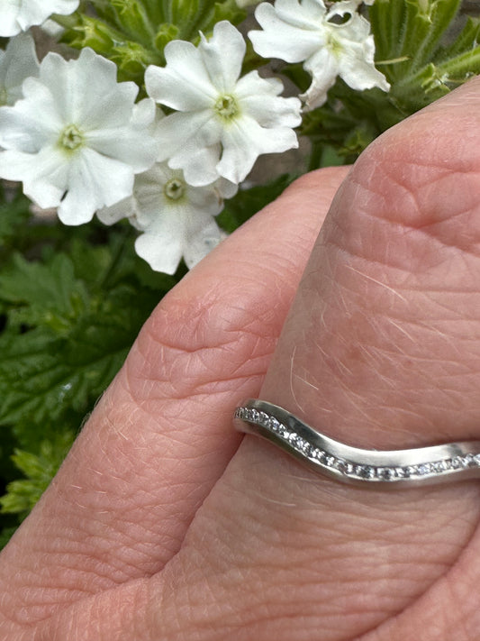 Platinum shaped channel set TW VS1 diamond half eternity ring Ring Gerstner   