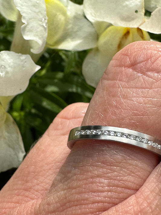 Platinum & 0.13ct TW VS1 diamond half eternity ring size M Ring Gerstner   