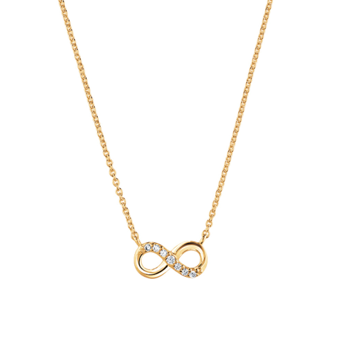 Gold plated silver and cubic zirconia Infinity Necklace Necklace DEW   