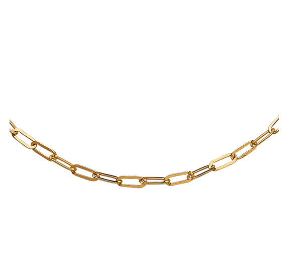 Gold plated silver Paperclip Link Chain Necklace Necklace DEW   