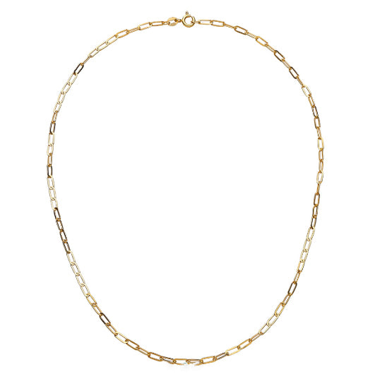 Gold plated silver Paperclip Link Chain Necklace Necklace DEW   