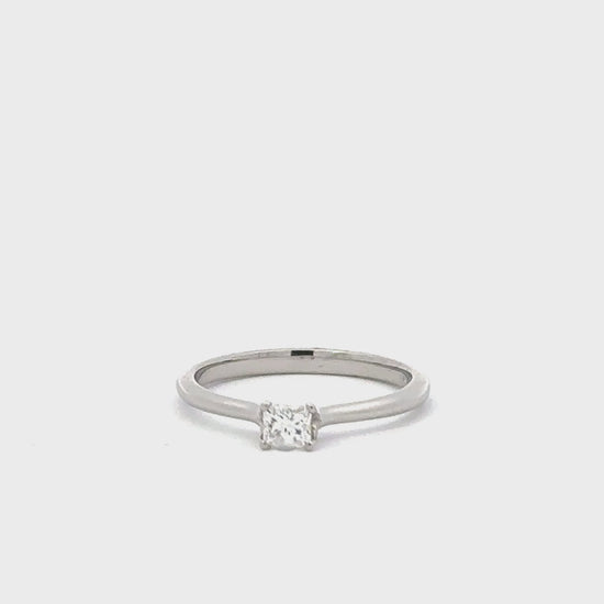 Platinum 0.25ct princess cut natural diamond ring Ring Rock Lobster