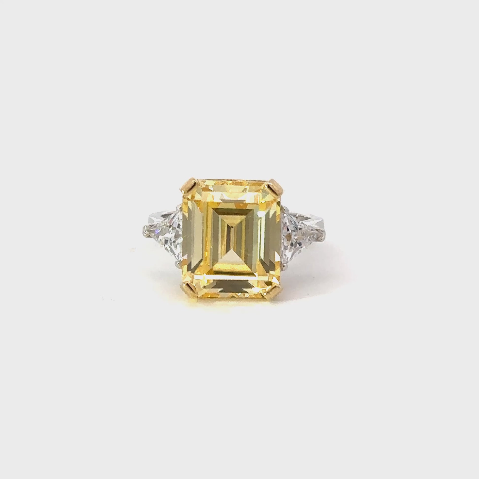 Silver Vintage vegas Ring with Citrine cubic zirconia Ring Cavendish French