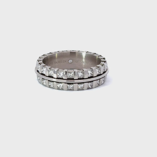 Fully diamond set 2.43ct palladium wedding ring