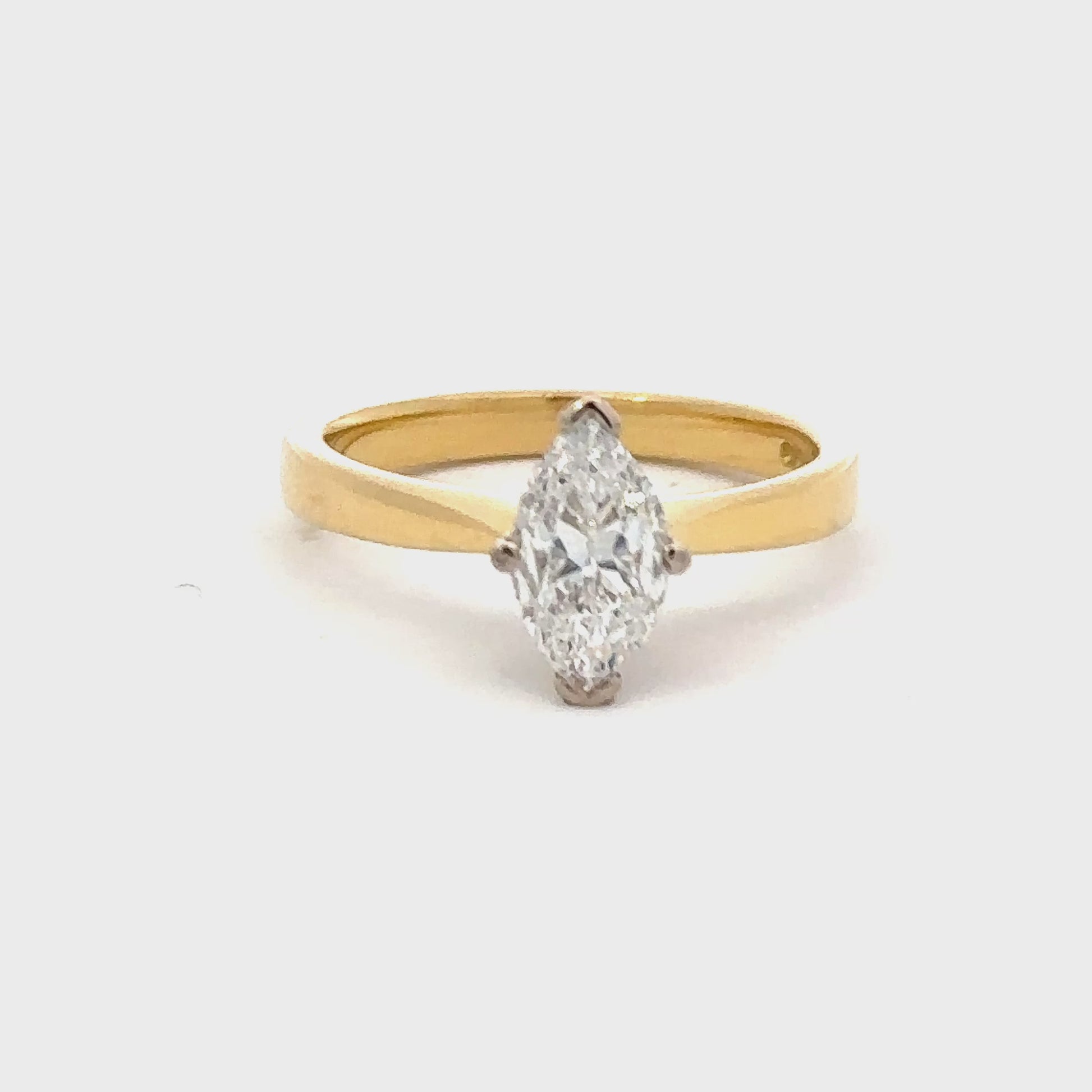 18ct yellow gold 1.02ct marquise natural diamond ring Ring Rock Lobster