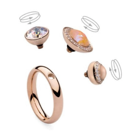 Qudo Ring Rose Gold Top Royal Blue Delite Bottone 10mm 615531 Ring Topper Qudo Composable Rings   