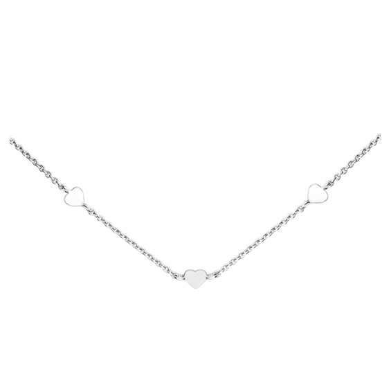 Silver Heart Station 18" Necklace Necklace DEW   