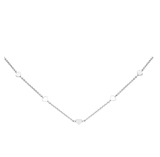 Silver Heart Station 18" Necklace Necklace DEW   