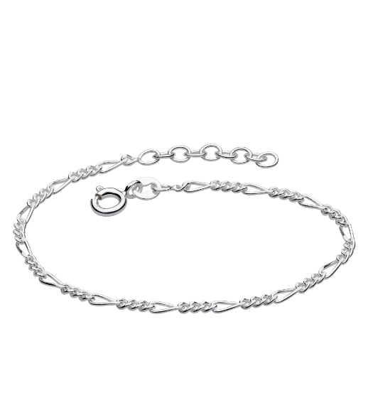 Silver Figaro 7" Bracelet Bracelet DEW   