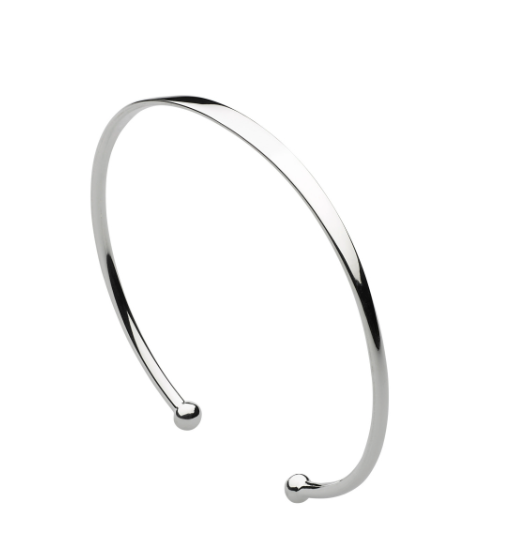 Silver Plain Open Torque Ball Bangle bangle DEW   