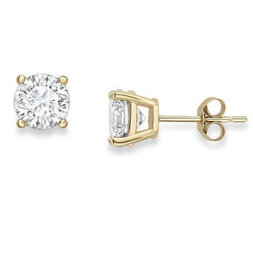 9ct yellow gold CZ 5mm claw set stud earrings Earrings Stubbs   