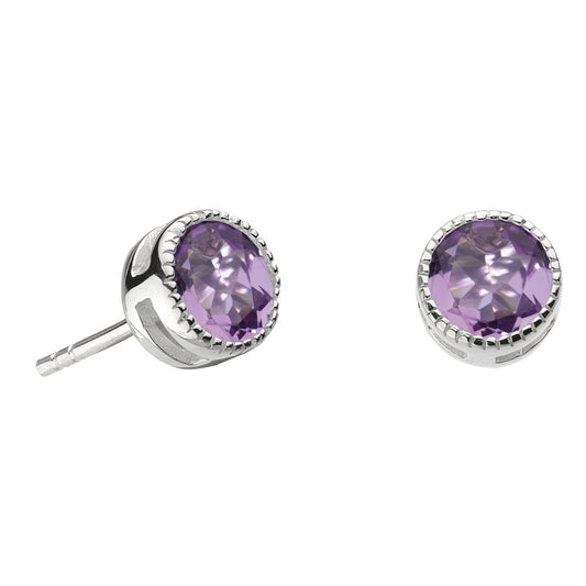 Vintage Amethyst Stud Earrings Earrings DEW   