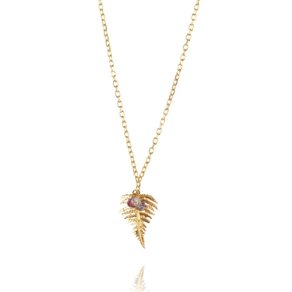 Amanda Coleman gold and gem fern pendant Pendant Amanda Coleman   