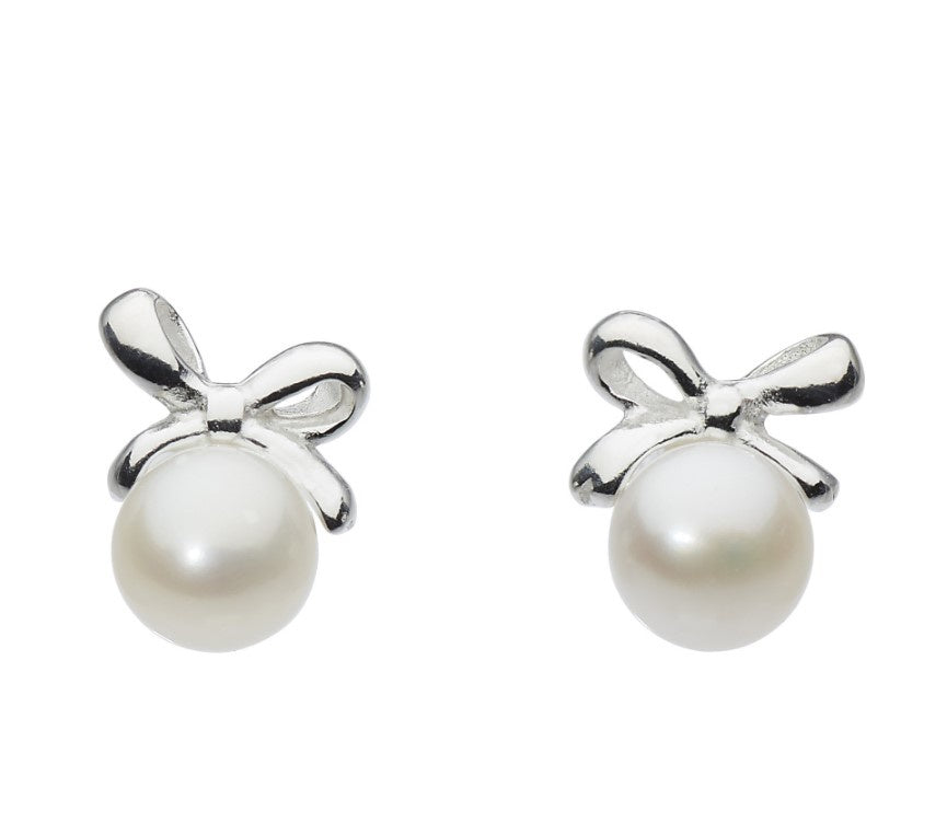 Small Bow Freshwater Pearl Stud Earrings Earrings DEW   