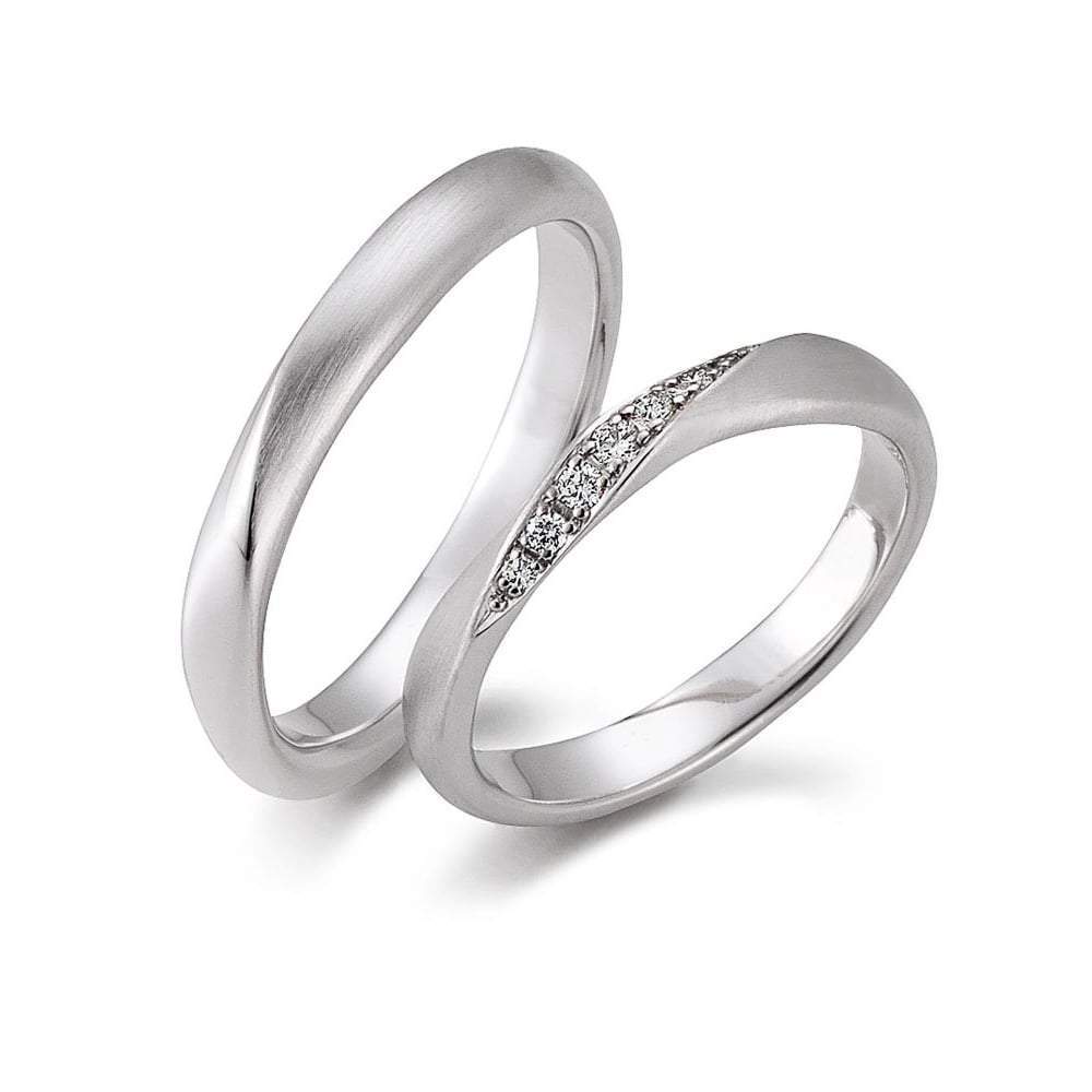 Platinum Diamond with twist wedding band – Rock Lobster Jewellery