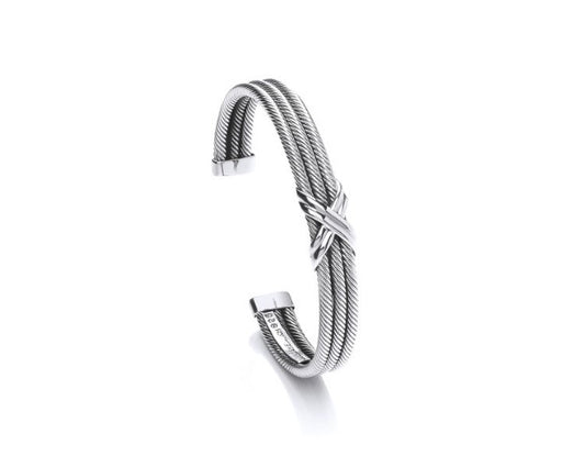 Silver Single Kiss Cuff Bangle Bangles Cavendish French   