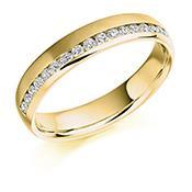 Diamond 0.26ct offset channel set 1/2 eternity ring Ring Gemex 18ct yellow gold *  