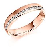 Diamond 0.26ct offset channel set 1/2 eternity ring Ring Gemex 18ct rose gold *  