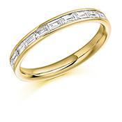 Diamond 0.50ct channel set baguette 1/2 eternity ring Ring Rock Lobster 18ct yellow gold *  