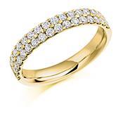 Diamond 0.75ct micro claw double row 1/2 eternity band Ring Gemex 18ct yellow gold *  