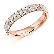 Diamond 0.75ct micro claw double row 1/2 eternity band Ring Gemex 18ct rose gold *  